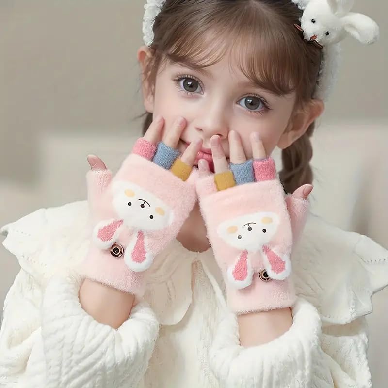 PATPAT® Kids Knit Mittens Fleece Lined Toddler Warm Winter Gloves With String Full Finger Gloves Ski for Age 4-12Y PATPAT® Kids Knit Mittens Fleece Lined Toddler Warm Winter Gloves With String Full Finger Gloves Ski for Age 4-12Y